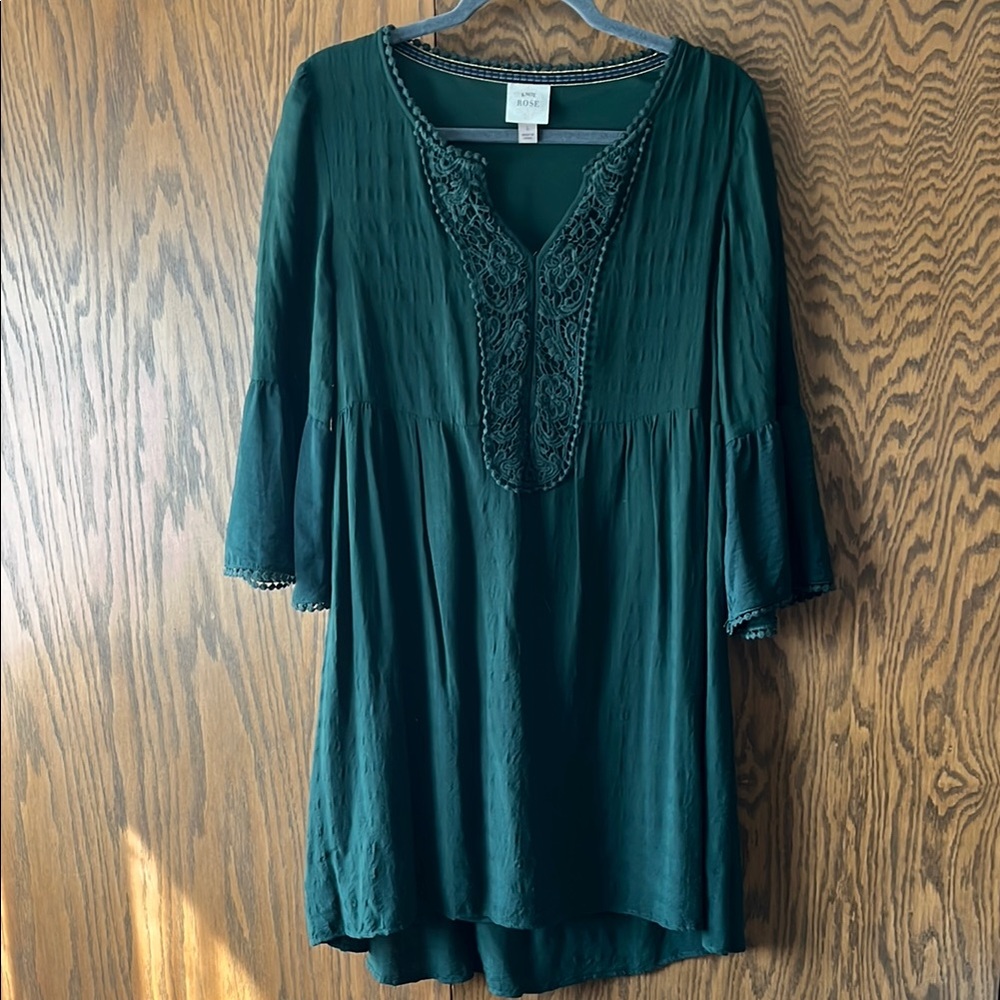 Knox Rose Emerald Tunic with Crochet Accents